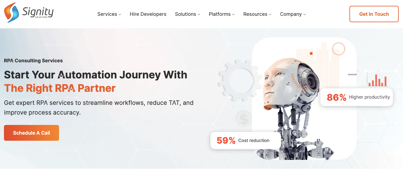 Signity Solutions Top 12 RPA Service Providers in the USA