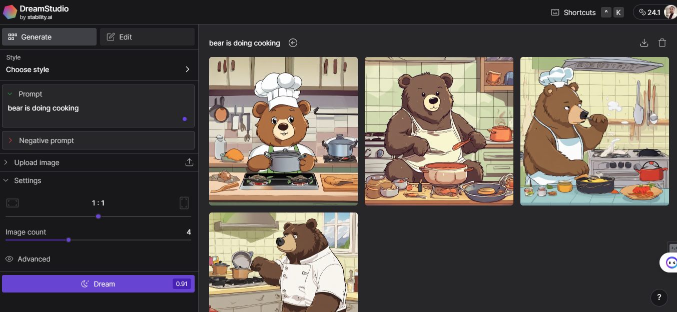 bear cooking
