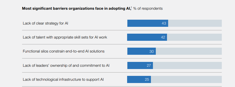 Barriers organization facing in adopting AI